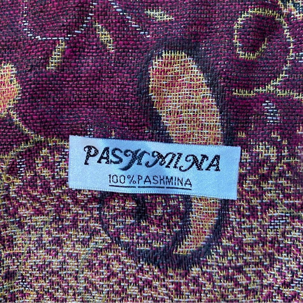 Pashmina Scarf Wrap Shawl Fringe Edges Rectangular 26x70” Paisley Multi-color